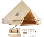 VEVOR Canvas Tent Bell, Yurt 4 Seasons for Camping with Stove Jack, Breathable Holds up to 4 People, Family Camping Outdoor Hunting Party