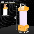 Cordless LED Work Light for Dewalt 20V Battery,Camping Lantern with Switch & Type C Output Port,Low Voltage Protection,20W 1300~2900LM,Potable for Workshop,Emergencies,Outdoor(No Battery)