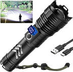 Flashlights High Lumens LED Rechargeable, 99,000 Lumen Super Bright Flashlight High Power USB Flash Light,Waterproof Handheld LED Flashlight for Camping Hiking