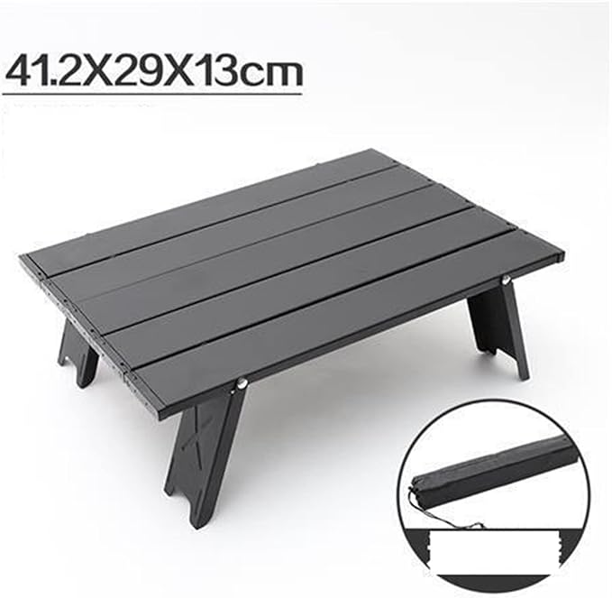 Camp Table Portable Folding Camping Table Foldable Aluminum Alloy Outdoor Dinner Desk Furniture Mini Picnic BBQ Tours Tableware (Color : Mini Silver)
