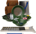 ASR Outdoor 24pc Deluxe 50" Folding Sluice Box Kit with Backpack Gold Prospecting Tools, Brown