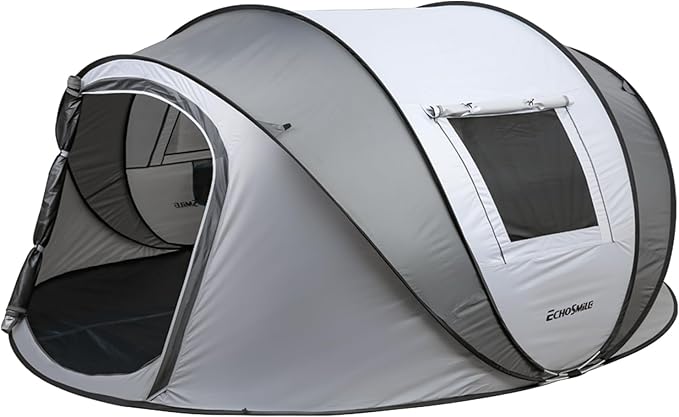 EchoSmile Instant Pop Up Camping Tent, 2/4/6 Person, Easy Setup Tent, Water Resistant Dome, Portable with Carry Bag