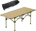 Folding Camping Table, Portable Lightweight Carbon Steel Roll-up Picnic Table BBQ Desk with Carry Bag Heavy Duty for Outdoor Beach Camping Picnic Backyard Party Patio BBQ Fishing