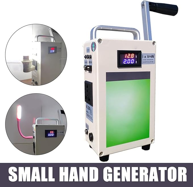 USB Hand Generator Manual Generator Power DC Generator High Power 20W Portable Outdoor Hand Generator Emergency Power Supply Suitable for Outdoor Camping