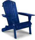 VINGLI Folding Adirondack Chairs Set of 1, Wood Adirondack Chair for Outdoor, Foldable Fire Pit Chairs for Patio, BBQ, Porch, Yard, Pool, Blue