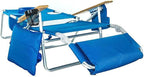 Ostrich Deluxe Padded 3-N-1 Outdoor Lounge Reclining Beach Chair, Blue (3 Pack)
