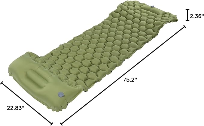 EVTSCAN Camping Sleeping Pad Mat Foot Press Inflatable Cushion Mattress for Tent Hiking Travel