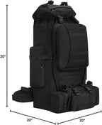 100L Camping Hiking Backpack,Molle military Tactical rucksack backpack,Waterproof Lightweight Hiking Backpack (Black)