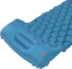 Camping Sleeping Pad Mat, Lightweight Inflatable Mattress, Sturdy 40D Nylon Fabric, TPU Laminate, for Tent Hiking Travel, Foldable Compact, Comfortable 3D Design (Peacock Blue)