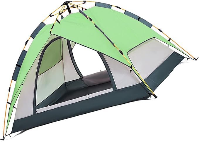 Camping Tent Oxford Cloth Automatic Pop Up Double Layer Family Tent for Hiking Traveling Backpacking Pink Professional Accessories for Use