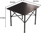 Lightweight Folding Camping Table, Portable Aluminum Outdoor Table with Carry Bag, Compact Collapsible Table for Picnic, Beach, BBQ & Camping – Black