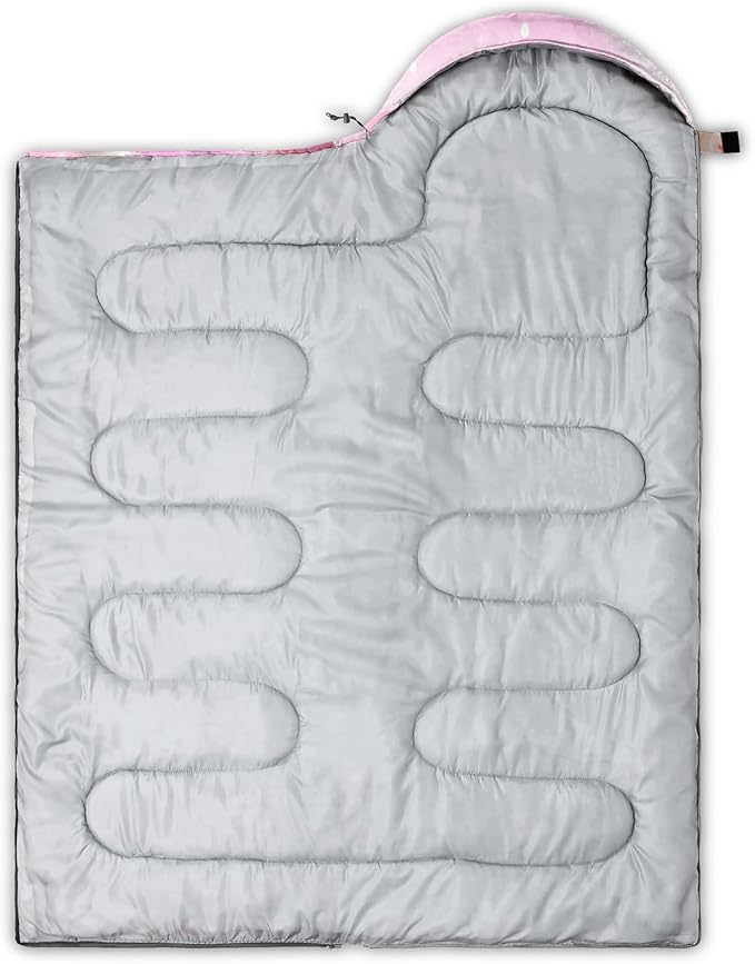 QOOMO Camping Sleeping Bags,3 Season Warm & Cool Weather,Lightweight,Waterproof Sleeping Bags for Adults & Kids,Traveling,and Outdoors,Camping Gear Equipment