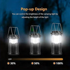 Lantern Camping Essentials Lights, Led Flashlight for Power Outages, Tent Lights for Emergency, Survival Gear and Supplies for Hurricane, Battery Operated Lamp, 2 Pack, Black