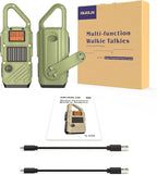 Rechargeable Adult Walkie Talkie with Emergency Solar Hand Crank Charging with FM/NOAA,Weather Alert,LED Flashlight-USB Charging and SOS Siren Long Range 2-Way Radio