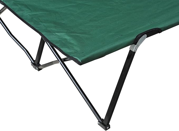 2 Person Folding Camping Cot for Adults, 50" Extra Wide Outdoor Portable Sleeping Cot with Carry Bag, Elevated Camping Bed, Beach Hiking, Green