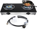 forimo Propane Gas Cooktop 2 Burners Gas Stove portable Tempered Glass Double Burners Stove Auto Ignition Camping Double Burner LPG for RV,Apartments,Outdoor