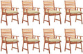 Patio Dining Chairs,Bistro Chair,Camping Chair,Armchair,Outdoor Chairs,Beach Chair,Fishing Chairs,Barbecue Chairs,for Deck, poolside,Camping,Beach,Campsite, 8 pcs with Cushions Solid Acacia Wood