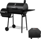 Royal Gourmet CC1830SC Charcoal Grill Offset Smoker with Cover, 811 Square Inches, Black, Outdoor Camping
