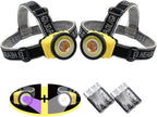 Headlamp 395nm Led UV Blacklight and White Light Spot Scorpions Emergency Headlight Pet Urine Stain Detection Cob Free Handheld Flashlight for Jogging Running Camping Fishing 2pcs
