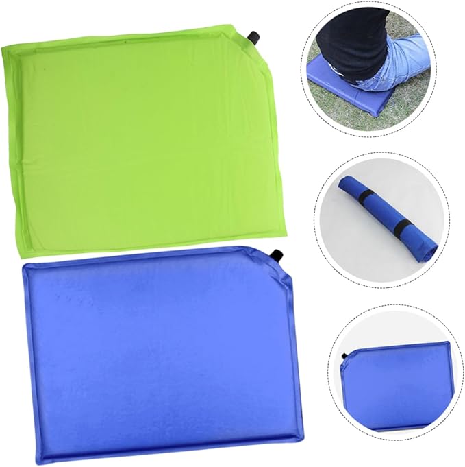 4pcs Self-Inflating Outdoor Cushion Portable Camping Seat Pad Lightweight Inflatable Sleeping Mat for Hiking Stadium and Travel Sky Blue