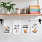 4Pcs Camper Kitchen Towel, Camping Gift, Camp Kitchen, RV Decor, Vintage Trailer Camper Decor, Motor Home Decoration Towels, Retirement Gift, Waffle Weave Hand Towels for Kitchen Camp