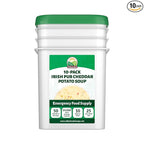 Valley Food Storage Irish Pub Cheddar Potato Soup 10-Bag Bucket, 50 Servings | Premium Non-GMO Emergency Food Supply with 25 Year Shelf Life | Survival Meals, Prepper Food, Camping & Off-Grid Supplies