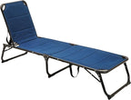 SUNNYFEEL Folding Lounge Chair Patio Chaise, Outdoor Portable Sun Lounger, Folding Camping Cot, with Adjustable Backrest and Removable Pillow for Outside Beach, Sunbathing, Pool, Lawn, Deck