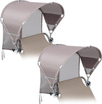 Universal Chair Umbrella Canopy, UPF 50+ Chair Sun Shade Attachment with Adjustable Clamp Fits Most Brands’ Beach, Camping, Lawn, Wheelchair, Tanning, Zero Gravity, Lounge, Fishing Chairs, 2 Pack
