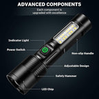 Rechargeable LED Flashlights High Lumens - 10,000LM Super Bright Flash Light with 6 Modes, Powerful Handheld Linternas for Home, Camping（2 Packs）