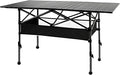 4FT Camping Table, 47" x 21" Steel Fold Up Lightweight Table, Adjustable Height Folding Picnic Table with Carry Bag for Camping, Picnic, Backyard, BBQ, Patio