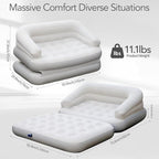 Full Size Inflatable Sofa Bed with Air Pump,2-in-1 Blow-Up Couch and Folding Air Mattress Bed for Home,Camping,and Guests