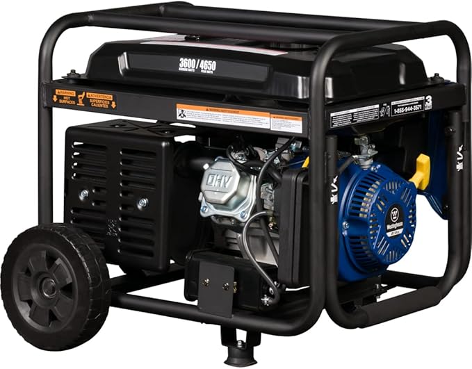 Westinghouse 4650 Peak Watt Portable Generator, RV Ready 30A Outlet, Wheel & Handle Kit, Gas Powered, CO Sensor