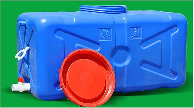 Water Tank Water Tank 100L Water Bucket Water Tank Water Bucket Household Water Storage Outdoor Food Grade Plastic Water Tank Large Rectangular Horizontal Disaster Camp Water Tank(Size:70L-L)