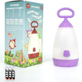 Kids Camping Lantern & Night Light Battery Powered (AAA Included), 360° Eye-Safe Light, IPX4 Waterproof with RGB Modes Portable for Outdoor, Emergency & Bedtime, Gift for Children (Purple)