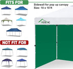 Sidewalls for 10x10 Pop Up Canopy, 210D Polyester Waterproof Canopy Sidewalls with UV Protection, Sunwall Only (Green, 10 * 10ft 3PCS)
