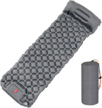 QINGFAN Outdoor Camping Inflatable Mattress Sleep Pad with Pillows Travel Mat Folding Bed Light Weight Air Cushions