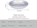 Boundless Voyage Titanium Camping Plate Dishes Saucer Lightweight Round Dinnerware Set Stackable Serving Plates Pasta Plates Travel Outdoor Home Kitchen Tableware Set Ti1115T