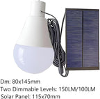 Solar led Light Bulb Portable Rechargeable lamp for Indoor Outdoor Work Emergency Camping Lantern Torch Step pet Home (SA1200 2PCS)