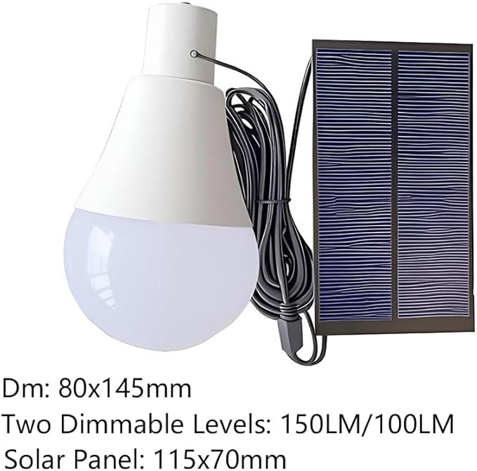 Solar led Light Bulb Portable Rechargeable lamp for Indoor Outdoor Work Emergency Camping Lantern Torch Step pet Home (SA1200 2PCS)