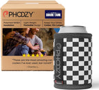 PHOOZY Insulated Can Cooler for 12oz Cans with NASA-Inspired Technology - Patented Koozie That Keeps Drinks Cold 10x Longer - Lightweight Beer Koozie for Outdoor Adventures - Checkered