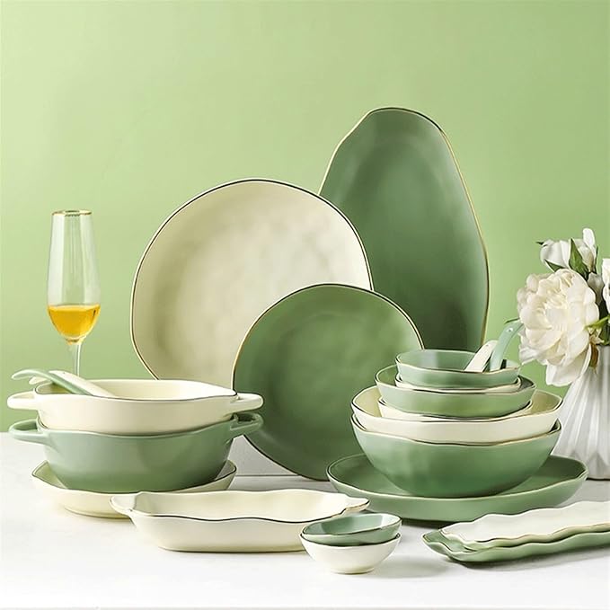 Camping Plates Pure Color Ceramic Rectangular Plate Home Kitchen Irregular Plate Sushi Plate Dessert Pastry Plate Tableware Decorative Plate(B,Medium)