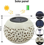 Solar Table Lantern Outdoor Waterproof- Dancing Flickering Flame Solar Powered LED Light,White Metal Desktop Decorative Lamp for Gifts for Women Mom,Desk Patio Garden Yard