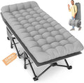 Slendor XXL Folding Camping Cot for Adults with Mattress Pillow Carry Bag, 32 inch Extra Wide Portable Sleeping Cot, 900LBS Support Outdoor Cot Bed for Office Nap Beach Travel RV
