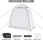 EighteenTek® Shower Tent Camping, 2-Room Portable Changing Room, Outdoor Shower Enclosure, Pop Up Privacy Tent Shelter with Floor & Doors, Waterproof & Lightweight, Camping Toilet Bathroom