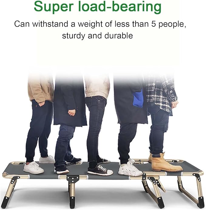 Folding Camping Cot for Adluts, Portable Lightweight Camping Bed with Pillow,4-Position Adjustable Backrest with Strong Steel Frame,Indoor Outdoor Recliner Chair for Home,Office,Outdoor (Style -1)