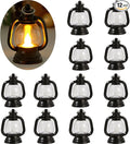 12 Pcs Mini Lanterns Decorative with LED Candle for Western Cowboy Xmas Home Decor Small Hanging Lantern Ornaments Camping Table Centerpiece Vintage Lantern Ornament