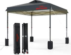 8x8 Pop Up Canopy, Easy Up Canopy Tent, Heavy Duty Tents for Parties, One Person Set Up Event Tent, Grey