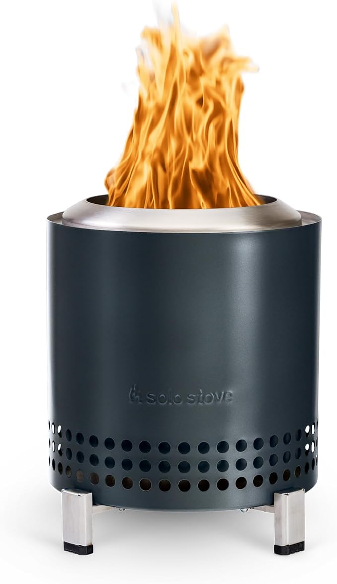 Solo Stove Mesa XL, 7 Inch Tabletop Fire Pit with Stand - Smokeless, Stainless Steel Fire Pit for Camping, Outdoor & Patio- Wood Burning or Pellet Fueled Portable Bonfire, 2.3lbs, Gunmetal