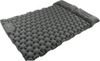 Camping Sleeping Pad Gray Waterproof Nylon Ergonomic Support Foot Press 60S Inflating Sleeping Mat for Outdoor Camping