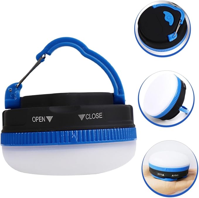 Generic Portable LED Camping Tent Hanging Light Outdoor Emergency Lamp for Hiking Backpacking Fishing Lightweight Battery-Powered Blue Outdoor Tent Lamp